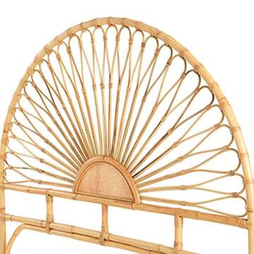 Creative Co-Op Rattan Sunrise Design, King-Size Headboard