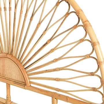 Creative Co-Op Rattan Sunrise Design, King-Size Headboard