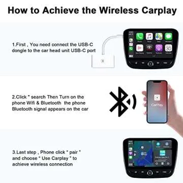 Wireless CarPlay - Wired CarPlay Convert Cars Wireless CarPlay，Wireless CarPlay Adapter，Apple CarPlay Wireless Adapter，Plug & Play Fast and Easy Use Fit for Cars from 2016 & iPhone iOS 10+