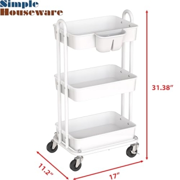Simple Houseware Rolling Utility Cart for Home Organization