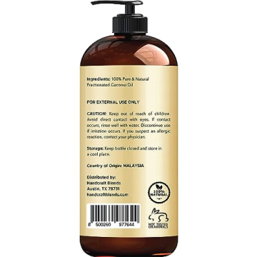 Pure Fractionated Coconut Oil for Skin and Hair Care