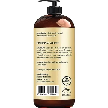 Pure Fractionated Coconut Oil for Skin and Hair Care