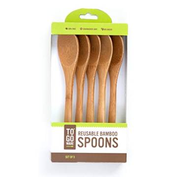 TO GO WARE Bamboo Reusable Spoons | No BPA or Phthalates | Dishwasher-Safe | Nonstick Surface Safe |...