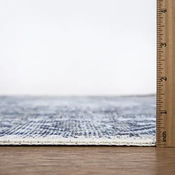 Bloom Rugs Washable Non-Slip Runner in Blue/Gray - 10 ft
