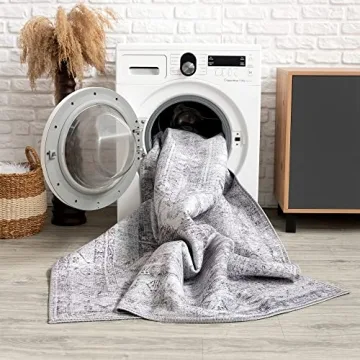 Bloom Rugs Washable Non-Slip Runner in Blue/Gray - 10 ft