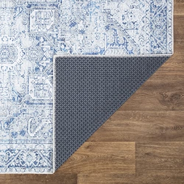 Bloom Rugs Washable Non-Slip Runner in Blue/Gray - 10 ft