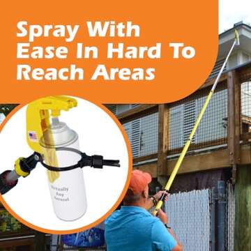 Gotcha Sprayer Pro Extension Pole Adaptor. Spray Aerosol Cans, Our Powder Duster, and Our Spray Bott...