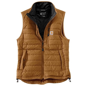 Carhartt mens Rain Defender Relaxed Fit Lightweight Insulated Vest, Carhartt Brown, Small US