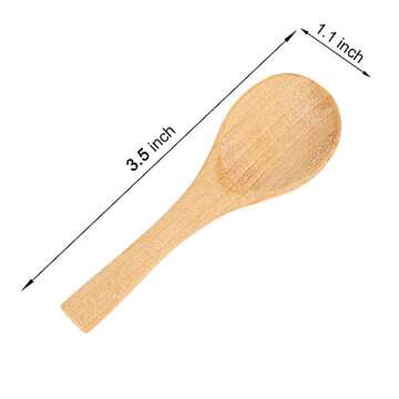 50 Pieces Small Wooden Spoons, Short Handle Mini Condiments Salt Spoons Nature Wooden Honey Teaspoon...