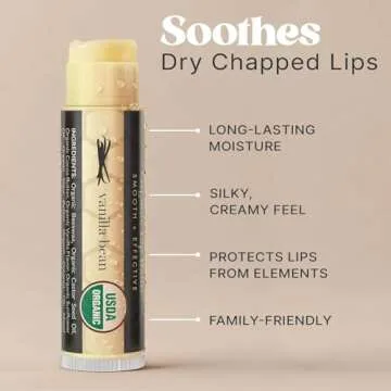Organic Lip Balm 4 Pack Vanilla & Honey Gifts for All