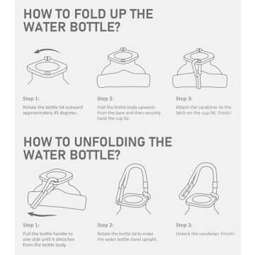 TakeToday Collapsible Water Bottles 20 oz, Leak Proof, BPA Free Foldable Silicone Travel Water Bottle Cups for Taveling, Outdoors, On the go, Warm Blue