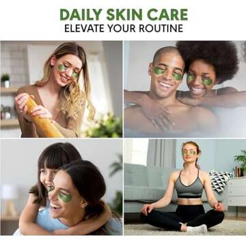 KINPUR ORGANIC COSMETICS Green Tea Under Eye Patches for Wrinkles and Eye Bags - Eye Masks for Dark Circles and Puffiness with Collagen, Hyaluronic Acid - Under Eye Mask for All Skin Types, 30 Pairs