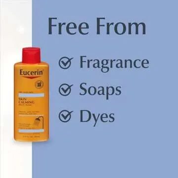 Eucerin Skin Calming Body Wash, Gentle Body Wash for Dry, Itchy Skin, Free of Soap, Fragrances and Dyes, 16.9 Fl Oz Bottle