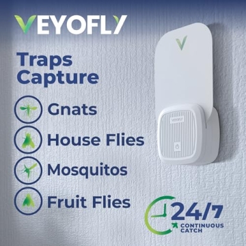 VEYOFLY Indoor Fly Trap 4 Devices 12 Refills Bug-Free Home