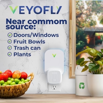VEYOFLY Indoor Fly Trap 4 Devices 12 Refills Bug-Free Home