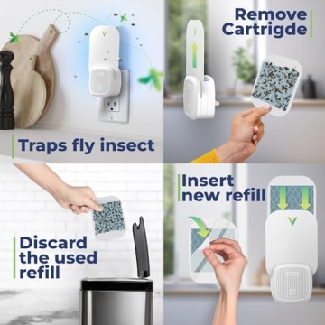VEYOFLY Indoor Fly Trap 4 Devices 12 Refills Bug-Free Home