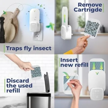 VEYOFLY Indoor Fly Trap 4 Devices 12 Refills Bug-Free Home