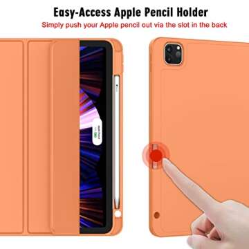 ZryXal New iPad Pro 11 Inch Case 2022(4th Gen)/2021(3rd Gen)/2020(2nd Gen) with Pencil Holder,Smart ...