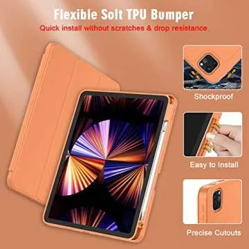 ZryXal iPad Pro 11 Case 2022-2020 with Pencil Holder