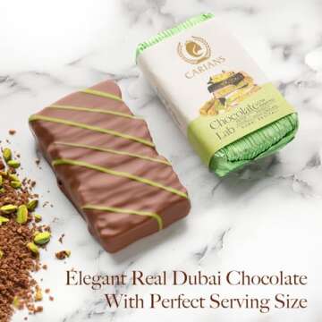CARIANS Dubai Chocolate Bar with Pistachio and Kunafa, Valentine's Day 2 Pack Dubai Chocolates Bar, Luxury Chocolates with Crispy Kunafa, Great for Gift Giving, Valentine's Day Chocolate Gift