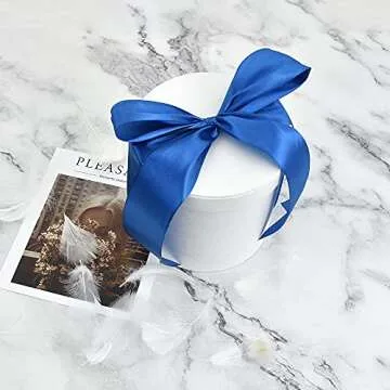 TONIFUL Royal Blue Satin Ribbon for Crafts and Decorations