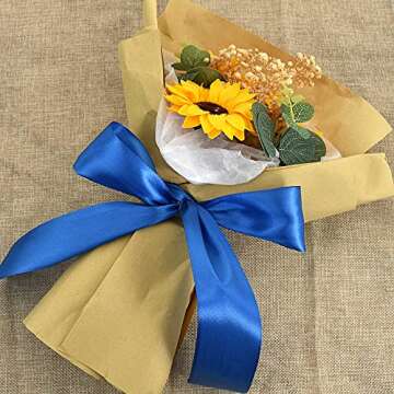 TONIFUL Royal Blue Satin Ribbon for Crafts and Decorations