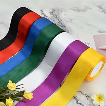 TONIFUL Royal Blue Satin Ribbon for Crafts and Decorations