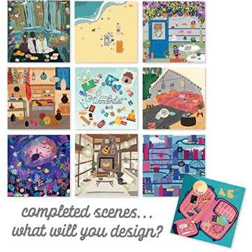 Sticker & Chill Sticker Book for Adults – 700+ Repositionable Colorful Clings Create Designs on 10 Spiral Bound Scene Pages – Easy, Fun & Stress Relieving Relaxation Activity – Wanderlust Series