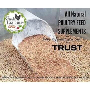 Fresh Eggs Daily Flock Flax Feed Supplement Vitamins for Backyard Chickens and Ducks 4LB