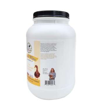 Fresh Eggs Daily Flock Flax Feed Supplement Vitamins for Backyard Chickens and Ducks 4LB