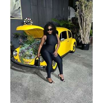 speerise Spandex Bodysuit for Women Zip Sleeveless Unitard Bodycon Jumpsuits Leotard for Costume