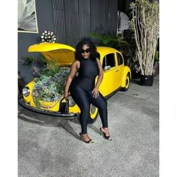 Speerise Spandex Bodysuit for Women Zip Sleeveless Jumpsuit