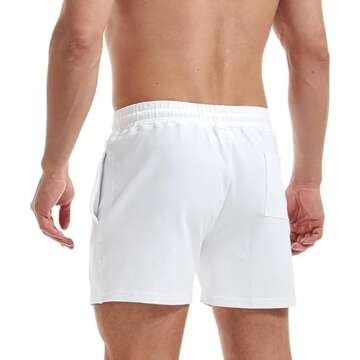 AIMPACT Mens Workout Sweat Shorts 5 Inch Cotton Casual Fitness Mens Athletic Gym Shorts with Pockets...