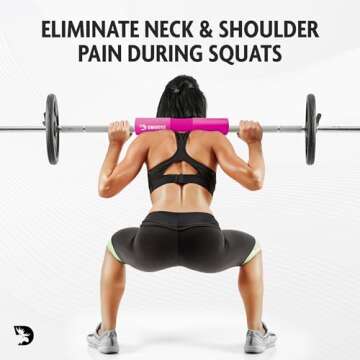 DMoose Barbell Pad, Relief Pressure from Neck, Shoulder, & Provide Lower Back Support, Non-Slip EVA Foam Squat Pad with Safety Straps, Hip Thrust Pad for Squats, Lunges - For Standard & Olympic Bars