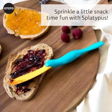 OTOTO Splatypus Jar Spatula for Scooping and Scraping - Unique Fun Cooking Kitchen Gadgets for Foodies - BPA-free & 100% Food Safe - Crepe Spreader