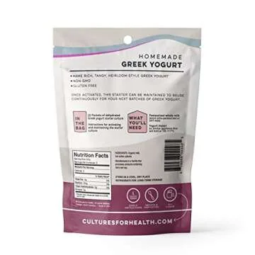Cultures for Health Greek Yogurt Starter Culture | 2 Packets Dehydrated Heirloom Style DIY Probiotic...