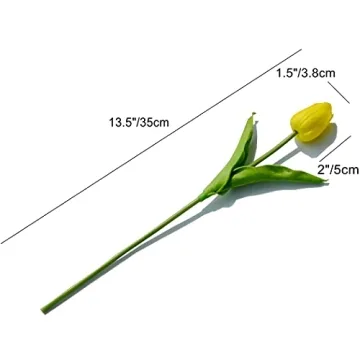 Mandy's Yellow Artificial Tulip Flowers 20pcs - Home Decor