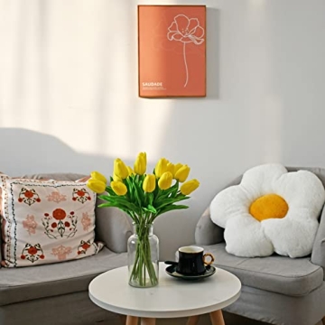 Mandy's Yellow Artificial Tulip Flowers 20pcs - Home Decor