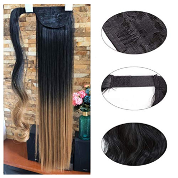 22-Inch Ombre Ponytail Hair Extensions for Effortless Style