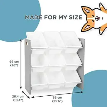 Humble Crew Grey/White Toy Organizer with 9 Bins