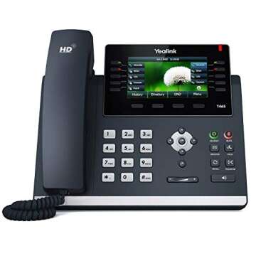 Yealink T46S IP Phone, 16 Lines. 4.3-Inch Color LCD. Dual-Port Gigabit Ethernet, 802.3af PoE, Power ...