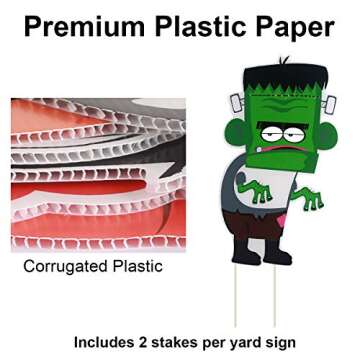 10PCS Yard Signs Halloween Props Pumpkin Ghost Monster Stakes for Decorations Outdoor Lawn Decor