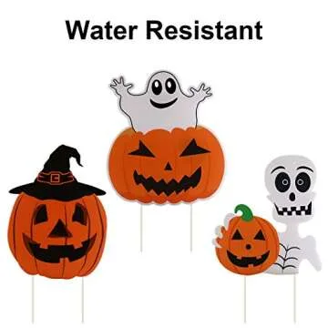 10PCS Yard Signs Halloween Props Pumpkin Ghost Monster Stakes for Decorations Outdoor Lawn Decor