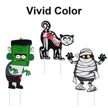 10PCS Yard Signs Halloween Props Pumpkin Ghost Monster Stakes for Decorations Outdoor Lawn Decor