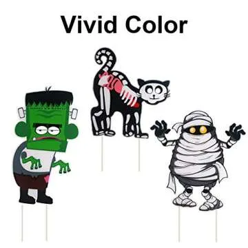 10PCS Yard Signs Halloween Props Pumpkin Ghost Monster Stakes for Decorations Outdoor Lawn Decor