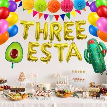 Three Esta Birthday Decorations Mexican Third Birthday Party Decoration 3rd Birthday Decorations Three Birthday Decorations Fiesta Birthday Party Decoration Cinco De Mayo Mexican Taco Party Decoration
