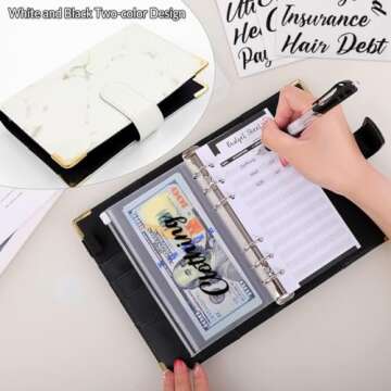 SKYDUE Budget Binder, Money Saving Binder with Zipper Envelopes, Cash Envelopes and Expense Budget S...