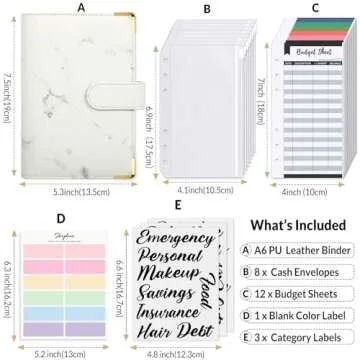 SKYDUE Budget Binder for Easy Cash Management