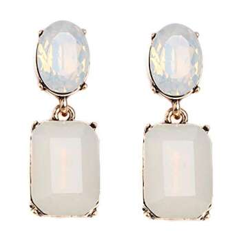 Statement Earring Shinyopal Crystal Stud Earrings Women 3 Colors Natural Stone Jewelry Hot Pink