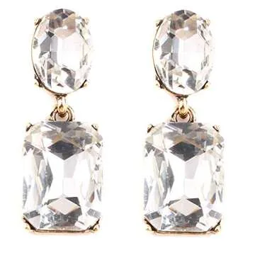 Statement Earring Shinyopal Crystal Stud Earrings Women 3 Colors Natural Stone Jewelry Hot Pink